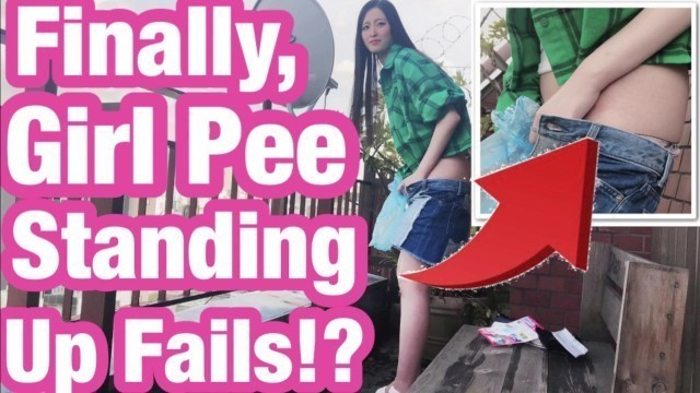 Fail to Girl Pee Standing Up!? Japanese Blowjob & Handjob, Piss, Uncensored, Amateur, Youtuber