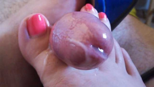 ???????? Amazing Toejob and Solejob with High Heel - Cum on Sexy Toes ????